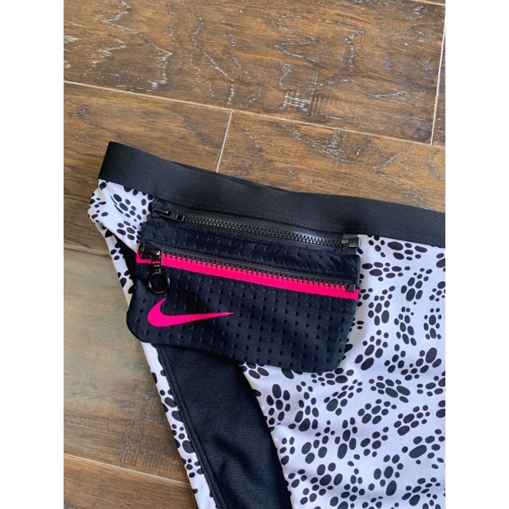 NIKE Party Dots High Waisted Bikini Bottom Swim Women’s M & XL White Black NWT - Picture 2 of 8